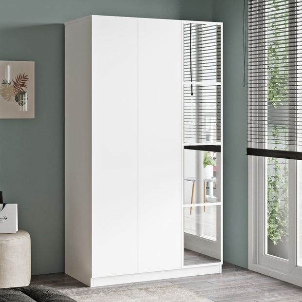 Armadio con 3 ante e specchio New Home Piccola HM1-W Bianco