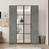 Armadio con 4 ante e specchio New Home Media HM2-CG Grigio (3)