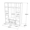 Armadio con 4 ante e specchio New Home Media HM2-RG Grigio (5)