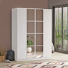 Armadio con 4 ante e specchio New Home Media HM2-W Bianco