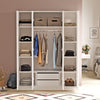 Armadio con 4 ante e specchio New Home Media HM2-W Bianco (2)