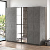 Armadio con 6 ante e specchio New Home Large HM3-RG Grigio