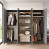 Armadio con 6 ante e specchio New Home Large HM3-RG Grigio (2)