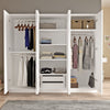 Armadio con 6 ante e specchio New Home Large HM3-W Bianco (2)