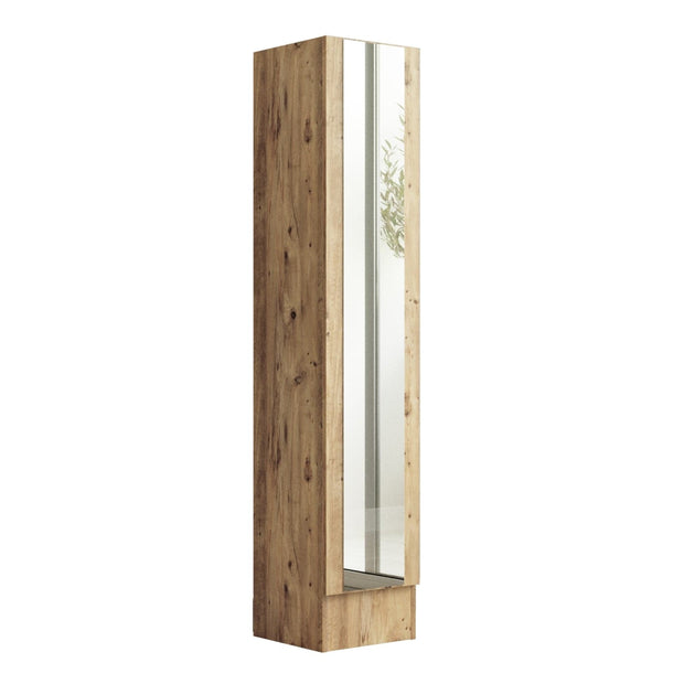 Armadio da ingresso con 1 anta e specchio Miler ML14-A Naturale (4)