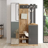 Armadio da ingresso con 3 ante e specchio Gibson Piccola DD7-AA Antracite