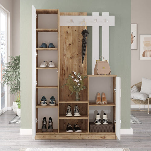 Armadio da ingresso con 3 ante e specchio Gibson Piccola DD7-AW Bianco (1)