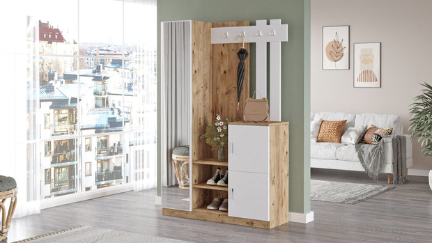 Armadio da ingresso con 3 ante e specchio Gibson Piccola DD7-AW Bianco (3)