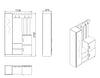 Armadio da ingresso con 3 ante e specchio Gibson Piccola DD7-AW Bianco (4)