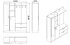 Armadio da ingresso con 4 ante e specchio Gibson DD5-AW Bianco (4)