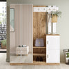Armadio da ingresso con 4 ante e specchio Gibson Media DD8-AW Bianco