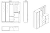 Armadio da ingresso con 4 ante e specchio Gibson Media DD8-AW Bianco (4)