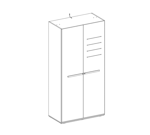 Cilek Armadio giovanile a 2 ante, ragazzi 12-24 anni, Trio Natur / Blu scuro, L101xL55xH204 cm