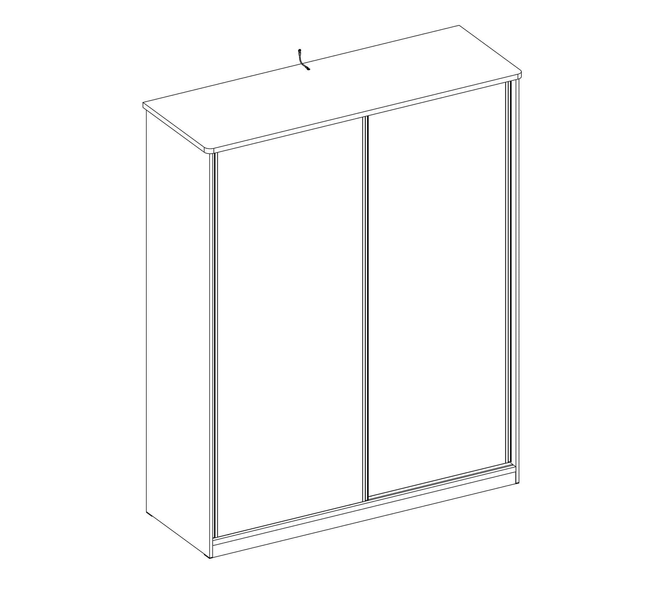 Cilek Armadio giovanile a 2 ante scorrevoli Bianco, L164xL59xH206 cm