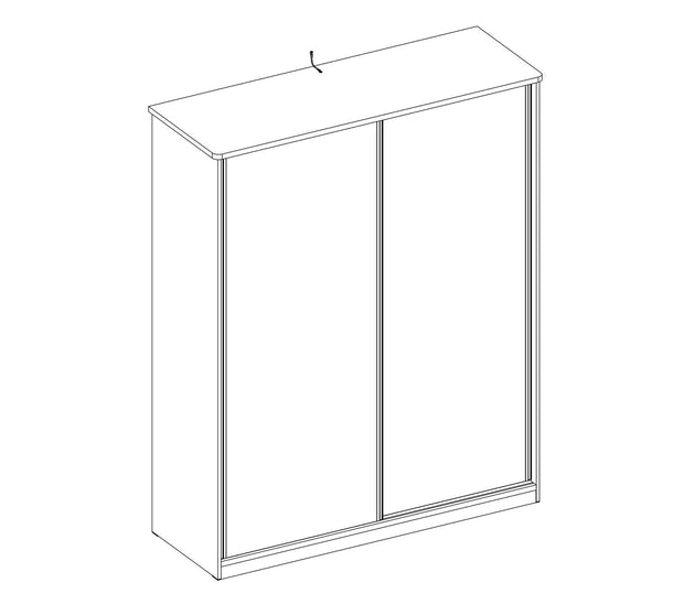 Cilek Armadio giovanile a 2 ante scorrevoli Bianco, L164xL59xH206 cm