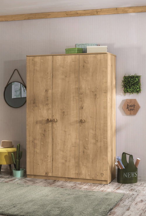 Cilek Armadio giovanile a 3 ante, Mocha Natur, largh. 138xl56xh198 cm