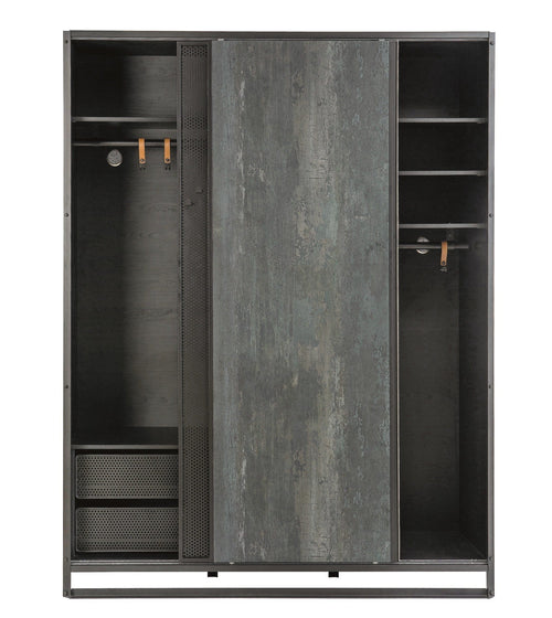 Cilek Armadio giovanile ad ante scorrevoli Dark Metal Black / Graphite, l162xL58xH210 cm