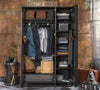 Cilek Armadio giovanile in legno e metallo a 3 ante, Dark Metal Black / Graphite, L132xL62xH210 cm