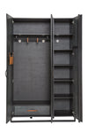 Cilek Armadio giovanile in legno e metallo a 3 ante, Dark Metal Black / Graphite, L132xL62xH210 cm