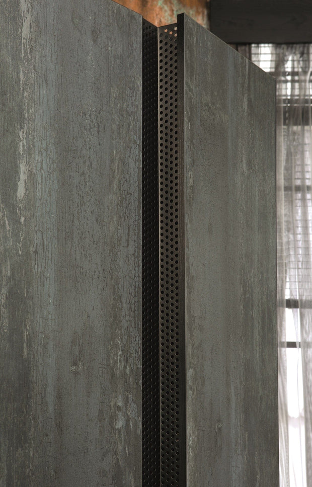 Cilek Armadio giovanile in legno e metallo a 3 ante, Dark Metal Black / Graphite, L132xL62xH210 cm