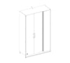 Cilek Armadio giovanile in legno e metallo a 3 ante, Dark Metal Black / Graphite, L132xL62xH210 cm