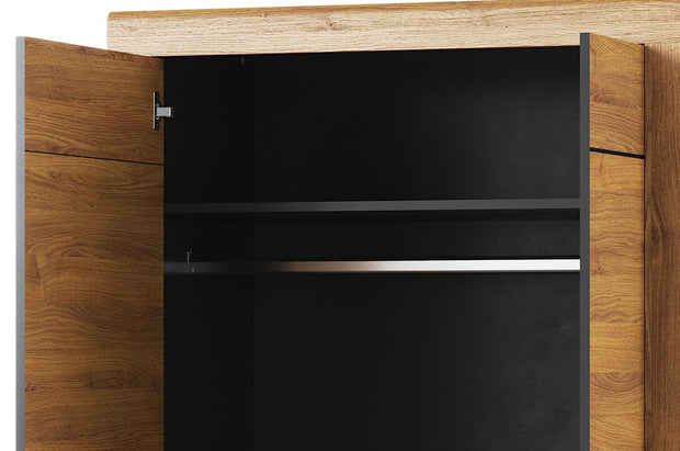 Szynaka Armadio in legno a 2 ante Kama 70 Rovere / Nero, l97xl60xh199 cm