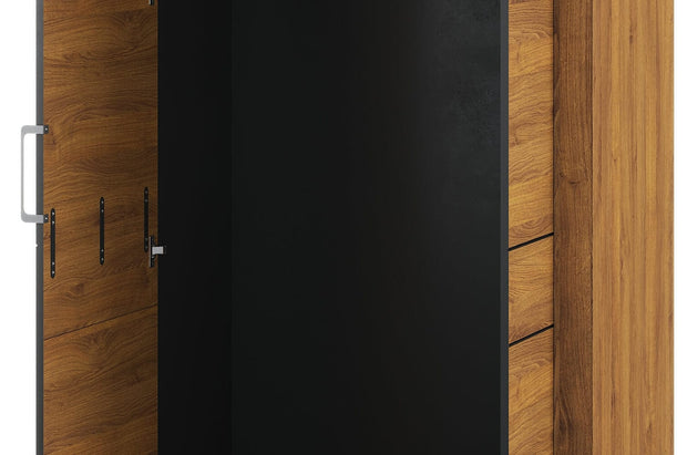 Szynaka Armadio in legno a 2 ante Kama 70 Rovere / Nero, l97xl60xh199 cm