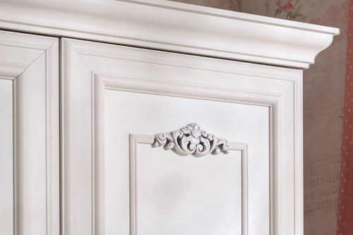 Cilek Armadio in legno a 4 ante, per bambini e ragazzi, Romantica White, L188xL56xH214 cm