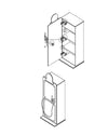 Vipack Armadio in MDF a 1 anta per bambini Pompa a gas rossa, l50xL40xH141 cm