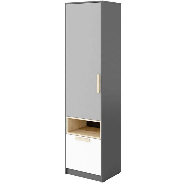 Lenart Armadio per bambini/adolescenti con 1 anta e 1 cassetto Pok 03 Grigio