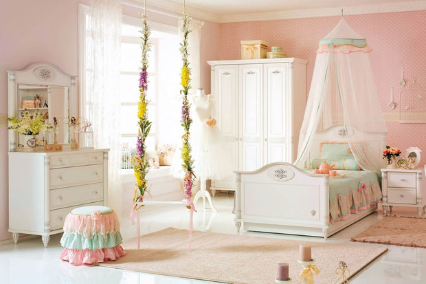 Cilek Armadio per bambini e ragazzi a 3 ante, bianco romantico, l141xl58xh203 cm