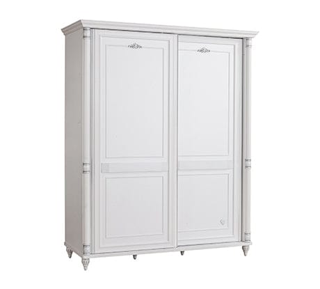 Cilek Armadio per bambini e ragazzi in paglia con 2 ante scorrevoli, bianco romantico, l171xl65xh210 cm