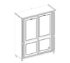 Cilek Armadio per bambini e ragazzi in paglia con 2 ante scorrevoli, bianco romantico, l171xl65xh210 cm
