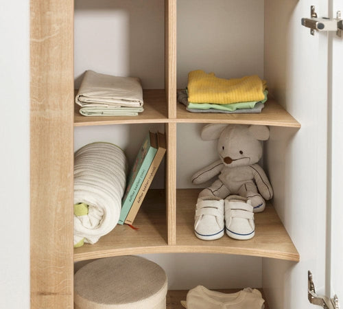 Cilek Armadio per bebè a 3 ante, per bebè Natura Baby Bianco / Natura, l136xL56xH195 cm