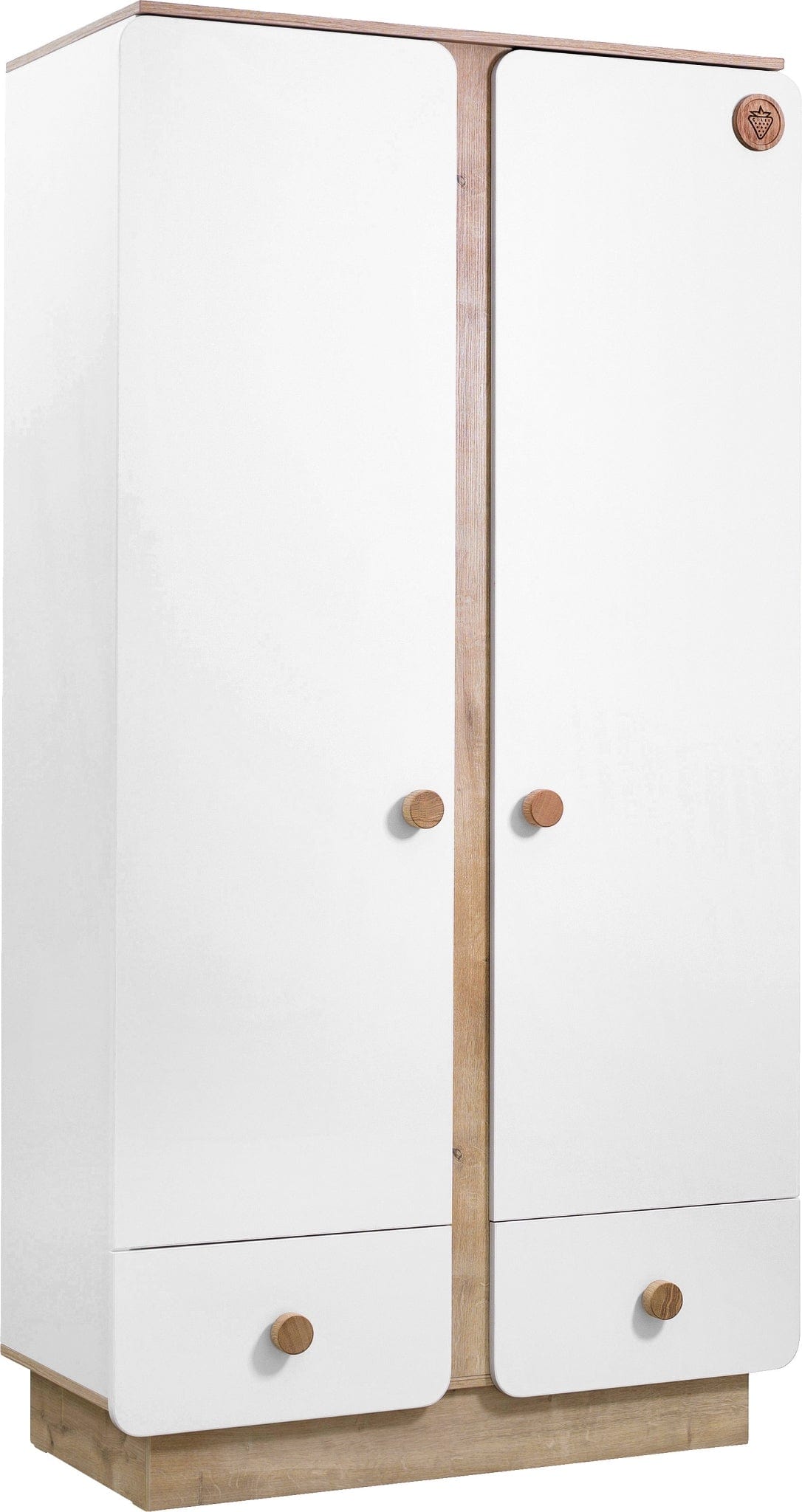 Cilek Armadio per bebè con 2 ante e 2 cassetti, per bebè Natura Baby Bianco / Natura, l103xL56xH195 cm