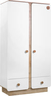 Cilek Armadio per bebè con 2 ante e 2 cassetti, per bebè Natura Baby Bianco / Natura, l103xL56xH195 cm