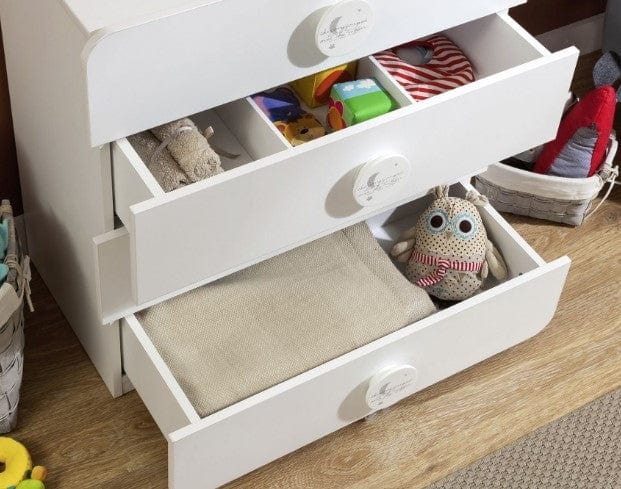 Baby Cotton White, cassettiera a 4 cassetti per neonati, l77xl41xh80 cm (2)