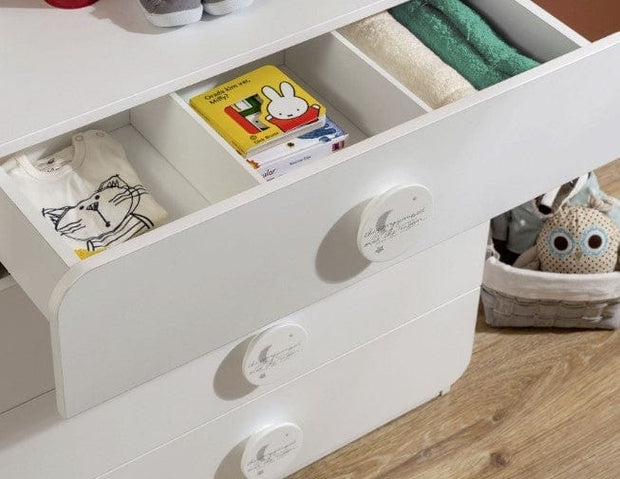 Baby Cotton White, cassettiera a 4 cassetti per neonati, l77xl41xh80 cm (3)