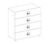 Cilek Baby Cotton White, cassettiera a 4 cassetti per neonati, l77xl41xh80 cm