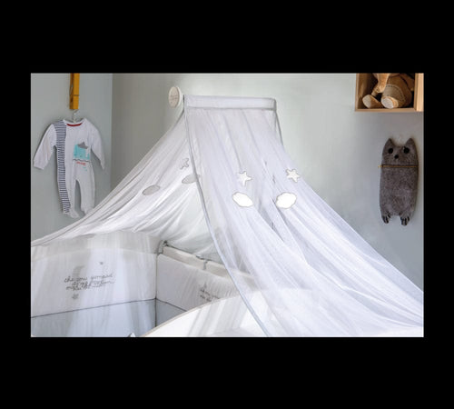 Cilek Baldacchino decorativo per culla in cotone bianco