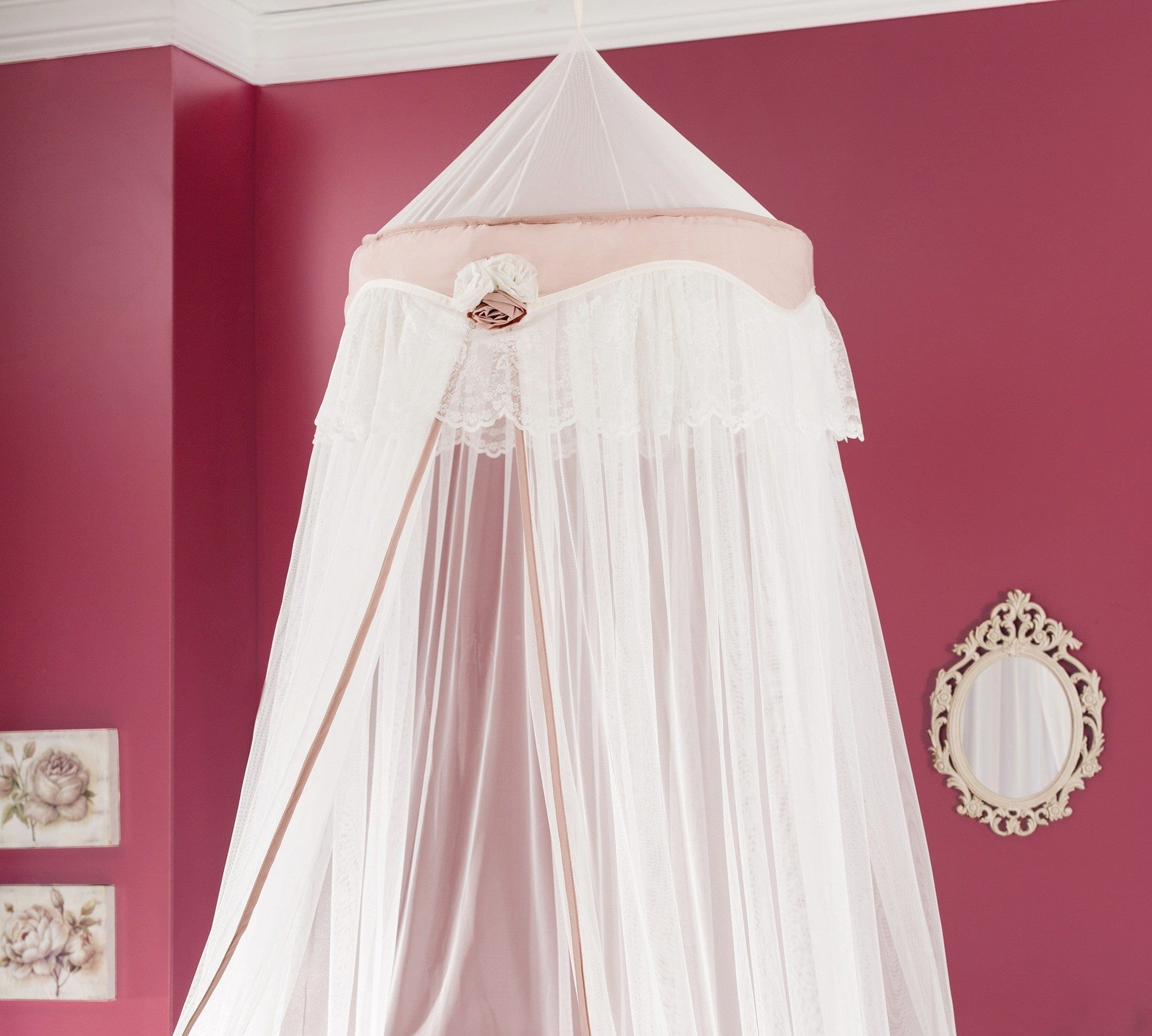 Cilek Baldacchino Dream Bianco / Salmone, Ø60xH300 cm