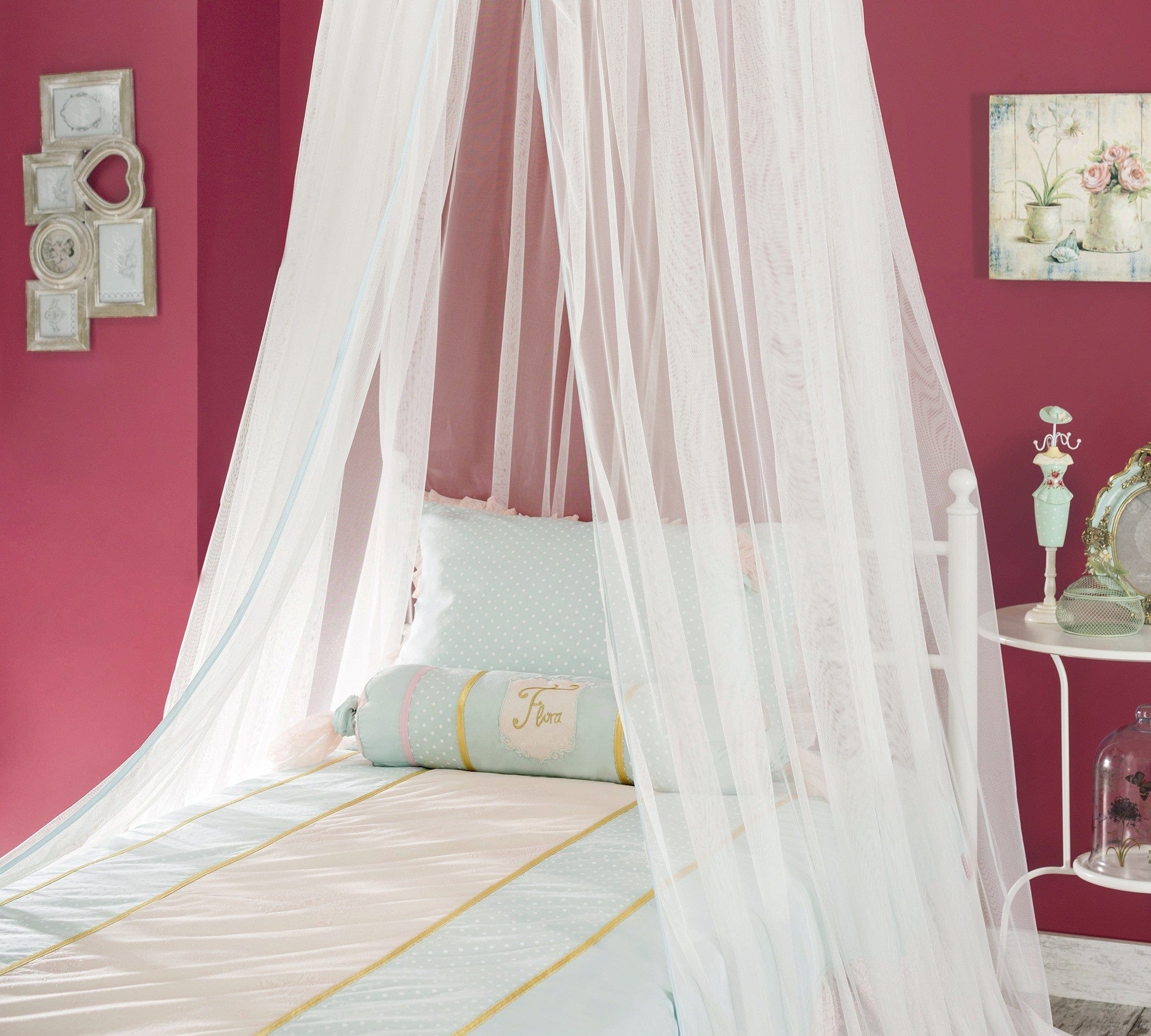 Cilek Baldacchino Paradise Bianco / Turchese chiaro, Ø60xH300 cm