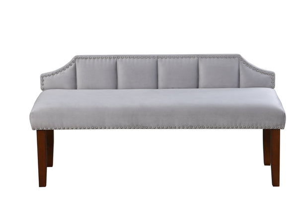 Maesta Banca tapitata cu stofa, cu picioare din lemn Windsor II Light Grey / Oak, l131,5xA48xH62 cm