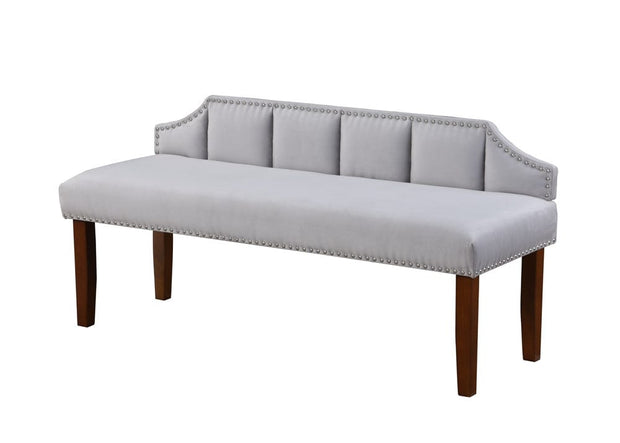 Maesta Banca tapitata cu stofa, cu picioare din lemn Windsor II Light Grey / Oak, l131,5xA48xH62 cm