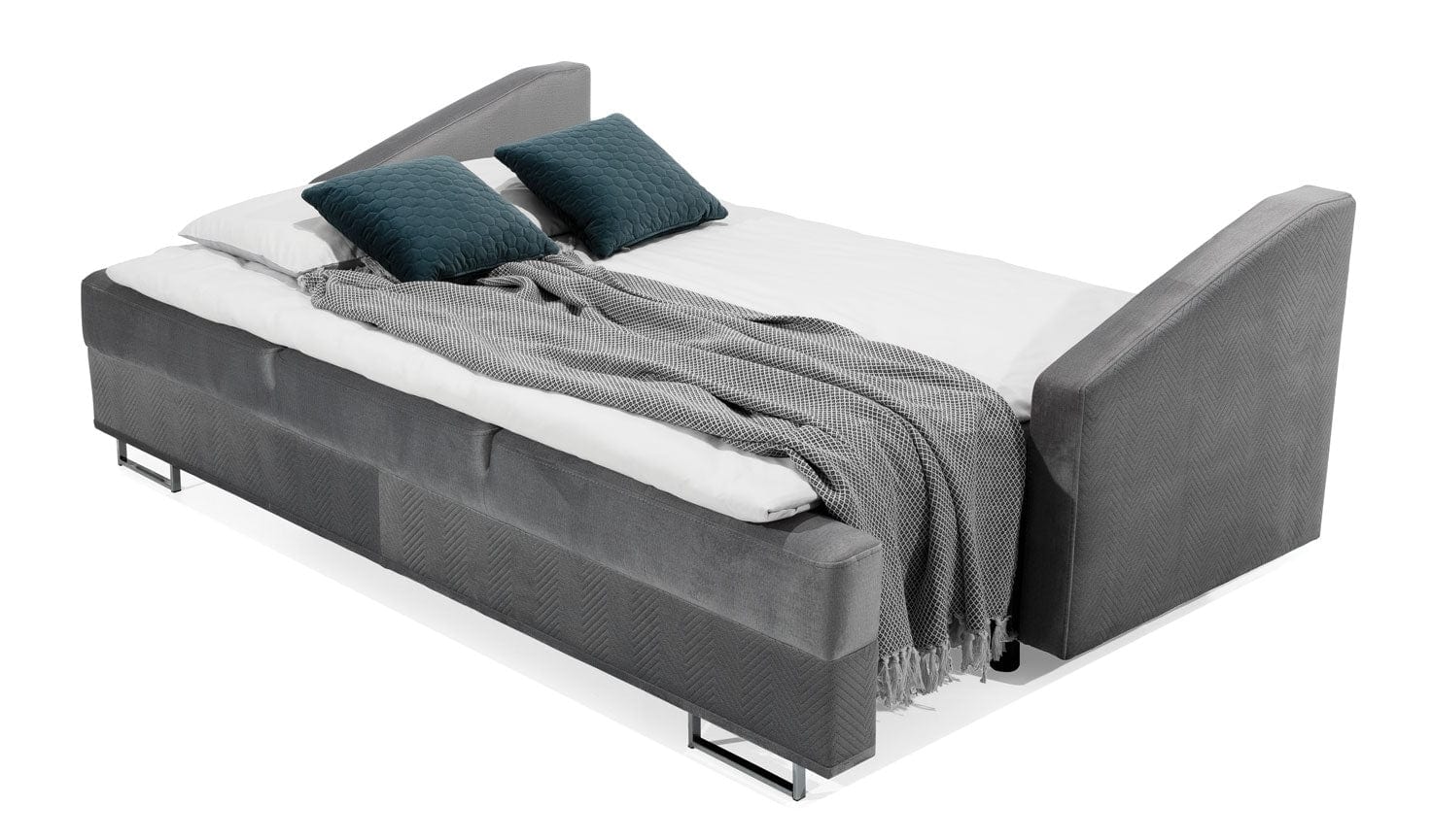 Stagra Canapea Bucs Extensibila cu Arcuri Ondulate si Spuma Poliuretanica, 3 Locuri, Suprafata de Dormit 202x140 cm, Perne Incluse, l225xA100xH90 cm