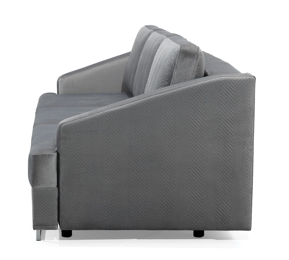 Stagra Canapea Bucs Extensibila cu Arcuri Ondulate si Spuma Poliuretanica, 3 Locuri, Suprafata de Dormit 202x140 cm, Perne Incluse, l225xA100xH90 cm