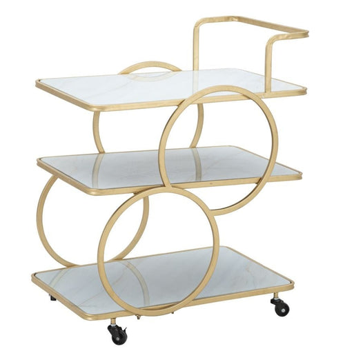 Mauro Ferretti Carrello Marble Glass cm 64x46x79