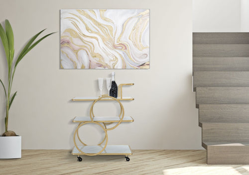 Mauro Ferretti Carrello Marble Glass cm 64x46x79