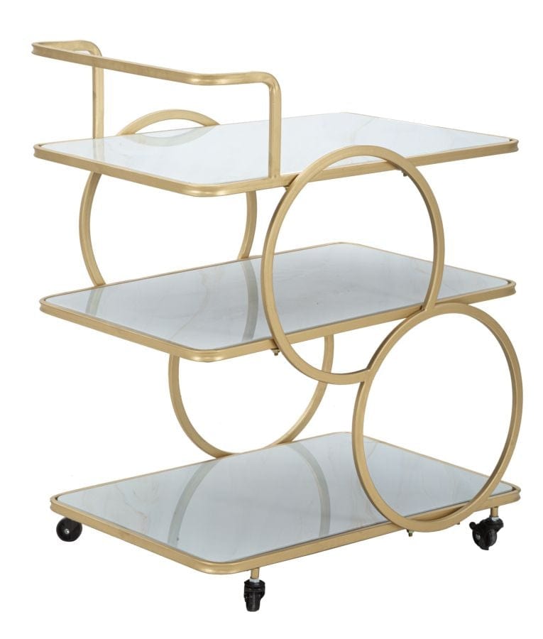 Mauro Ferretti Carrello Marble Glass cm 64x46x79