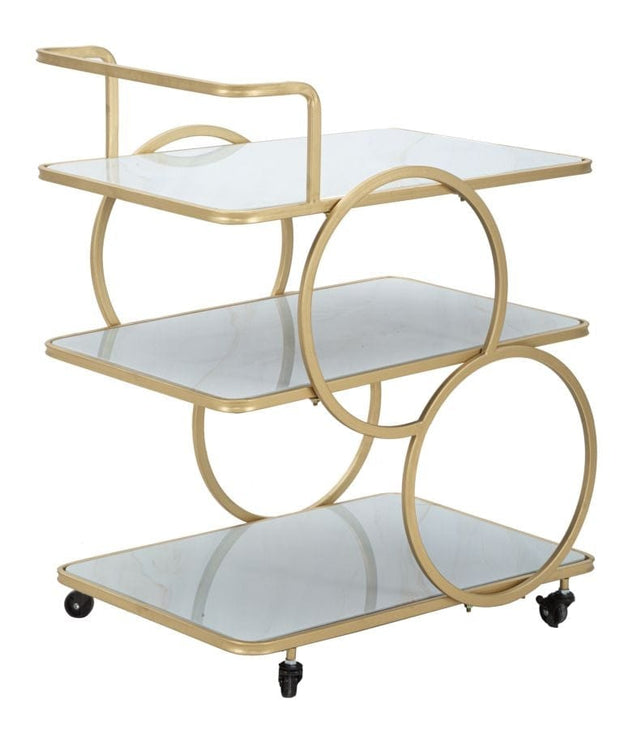 Mauro Ferretti Carrello Marble Glass cm 64x46x79